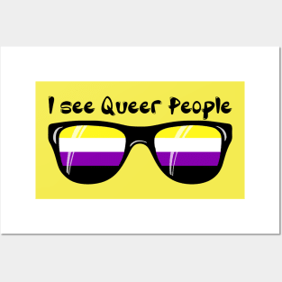 Non-Binary Sunglasses - Queer People Posters and Art